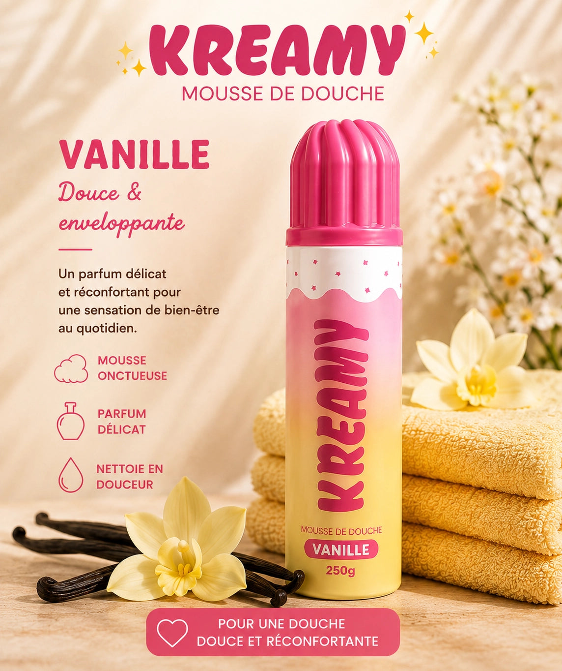 Mousse de douche Kreamy