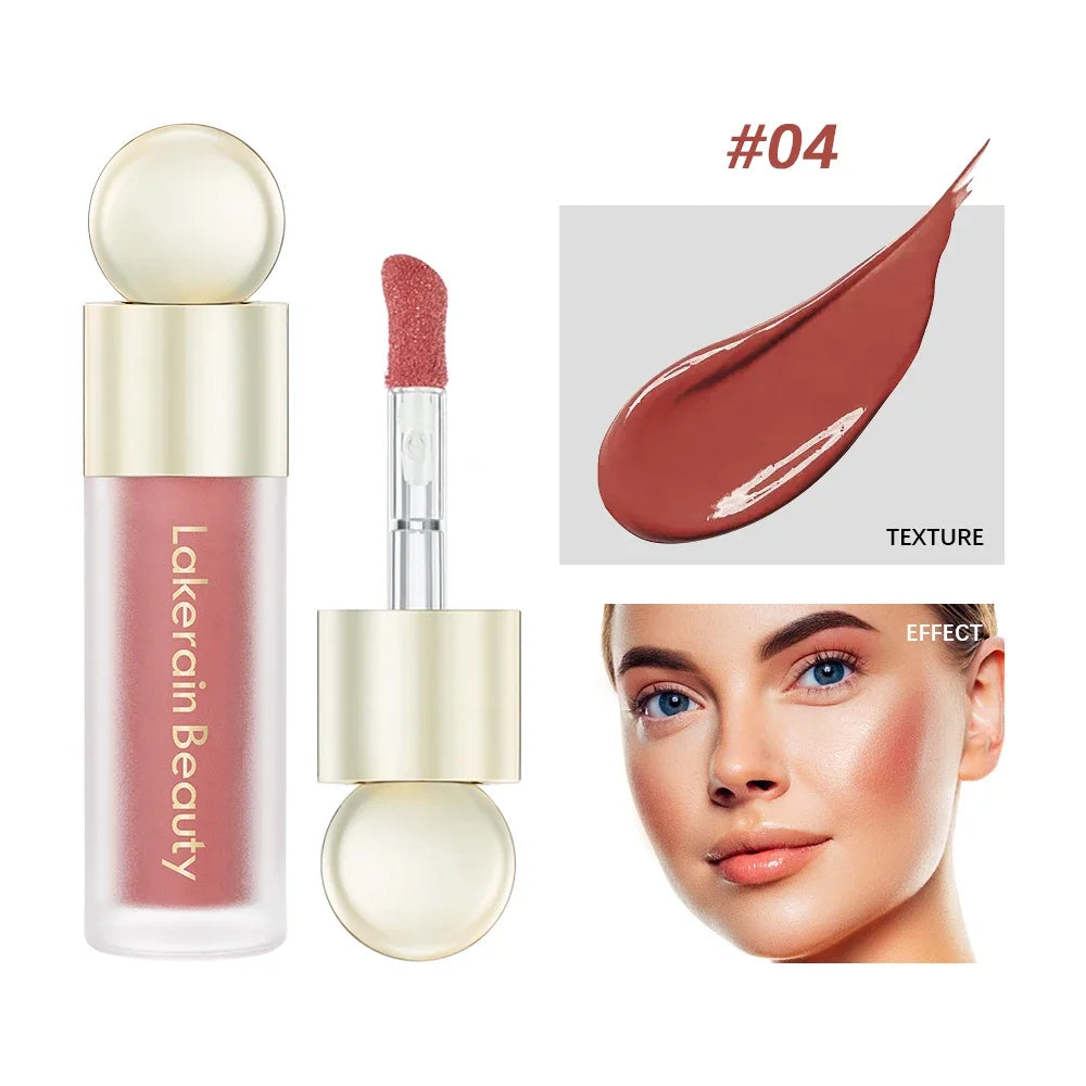 #04 blush liquide velours teinte rouge brique, flacon et applicateur