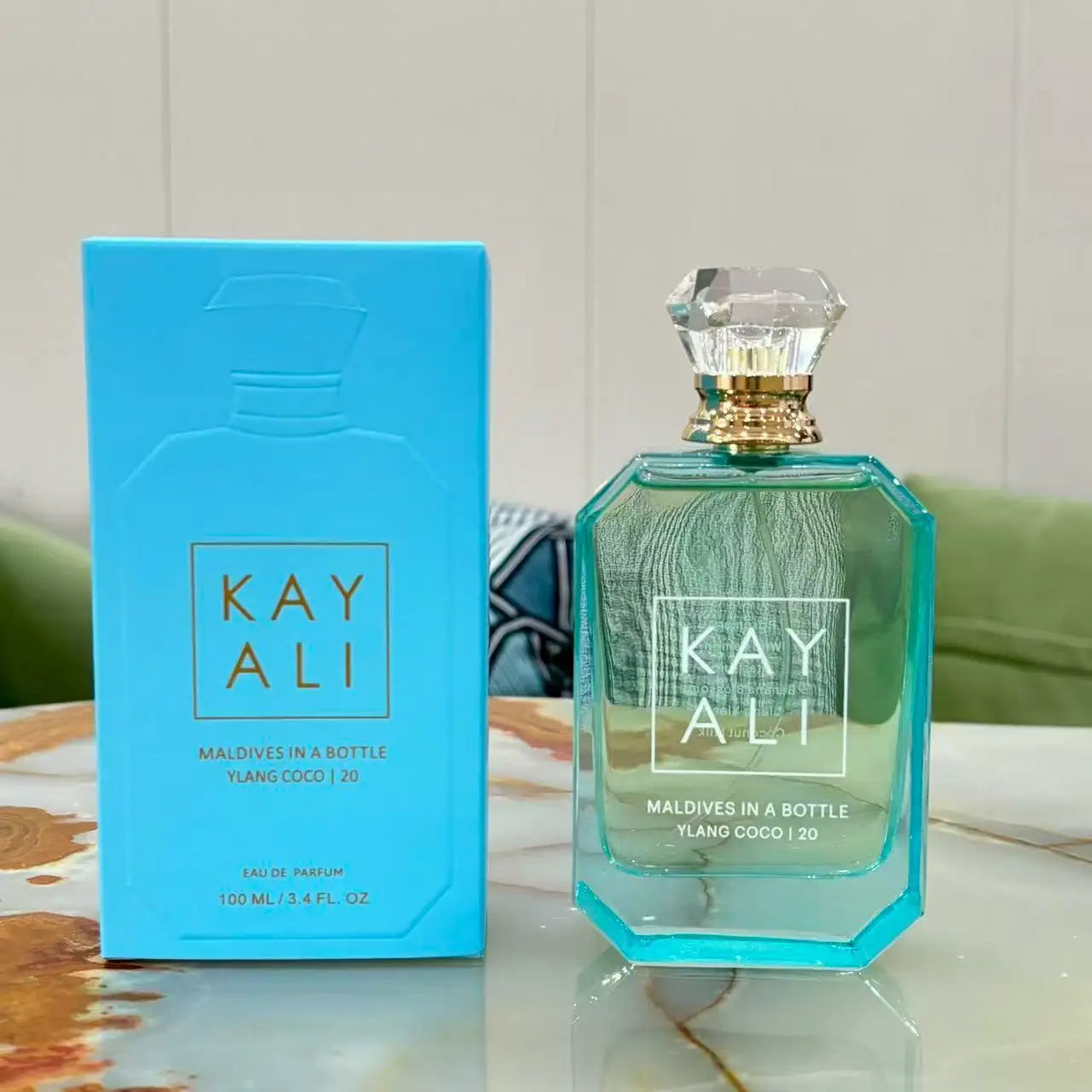 Parfum Kay Ali Maldives in a Bottle Ylang Coco 20, flacon vert, bouchon transparent, 100 ML
