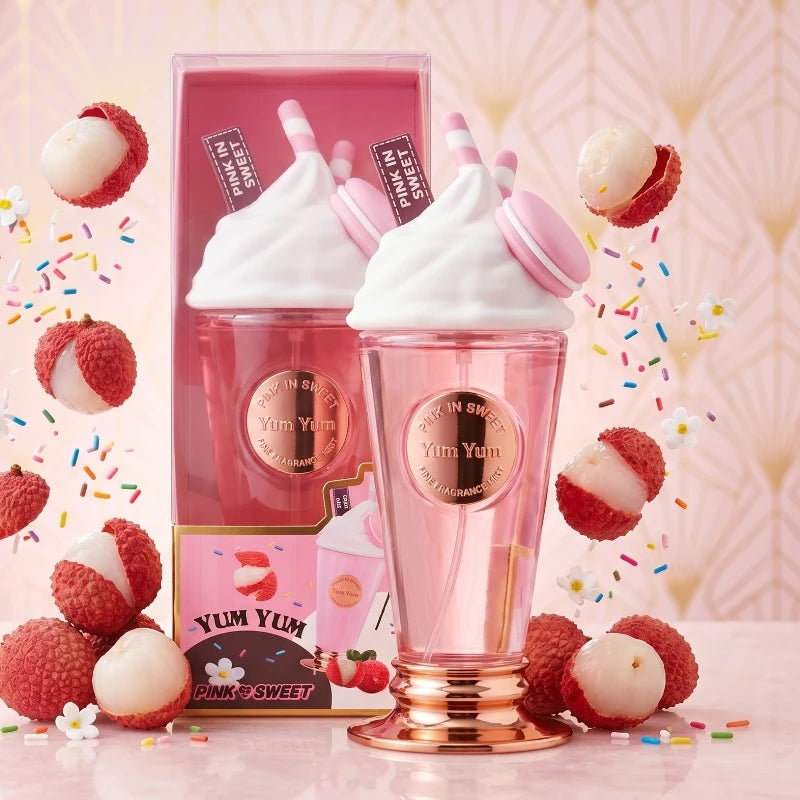 🍧 Brume Corporelle Yum Yum “Pink In Sweet” – Parfum Litchi Frais & Design Ultra-Gourmand ! 🌸✨